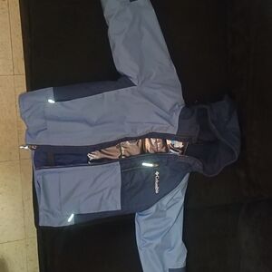 Kids Columbia Two-Tone Blue Jacket with Reflective Accents
